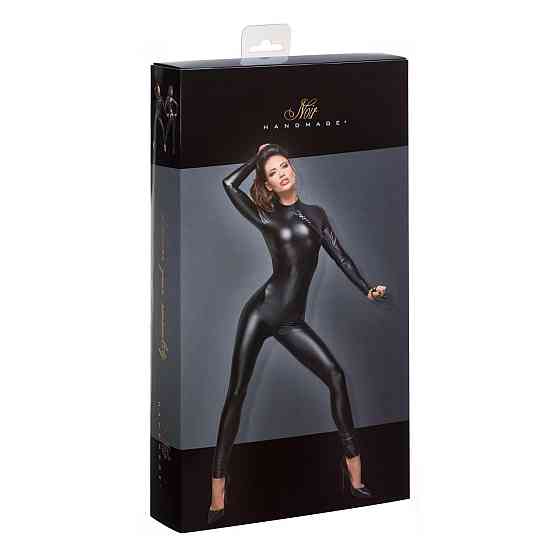 Комбінезон Noir Handmade F162 Powerwetlook overall with leash and two-way zipper, XXL, мокрий ефект Sex Aura Київ