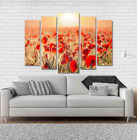 Модульная картина Поле Маки Art-62_5 Киев