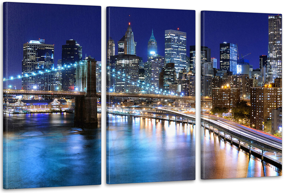 Модульная картина Ночные огни Аrt-208_3А 100x150 см Киев - изображение 1