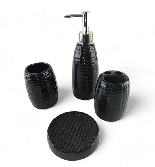 Набор для ванной с дозатором черный Киев - изображение 1