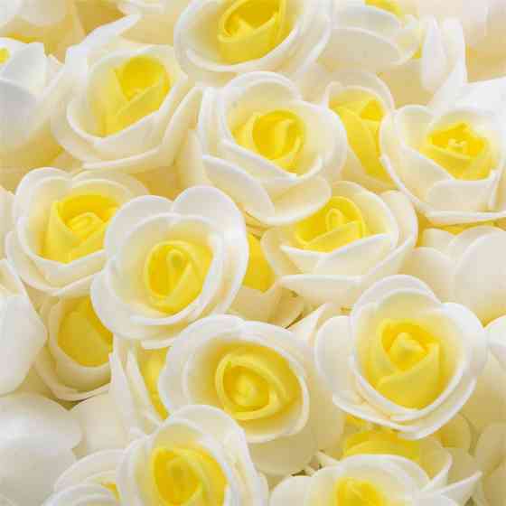 Головки квітів для рукоділля 50 штук 3 см біло-жовтий Київ