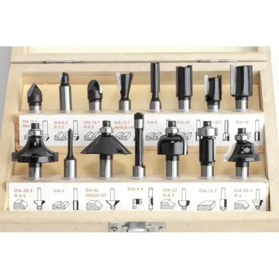 Набір фрез Euro Craft – 15 шт, обробка деревини, кейс Львів