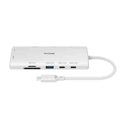 Концентратор D-Link USB-C 10-in-1 2xHDMI + 1xRJ45 1000Mbps + 2xUSB-C + USB 3.1 + USB 3.0 + SD + TF silver (DUP-A01) Вінниця