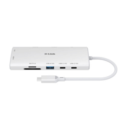 Концентратор D-Link USB-C 10-in-1 2xHDMI + 1xRJ45 1000Mbps + 2xUSB-C + USB 3.1 + USB 3.0 + SD + TF silver (DUP-A01) Винница - изображение 1
