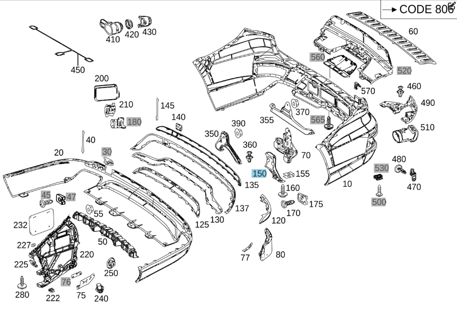 Mercedes-Benz  A1668804600 Бічний тримач заднього бампера праворуч ML/GLE W166 GLE Coupe C292 GL/GLS X166 Одесса - изображение 2