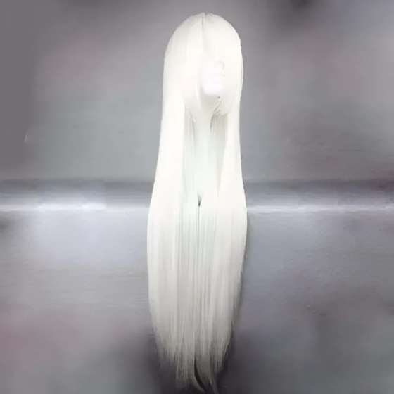 Біла довга перука RESTEQ 100 см - пряме волосся для косплею, аніме, театру та фотосесій Київ