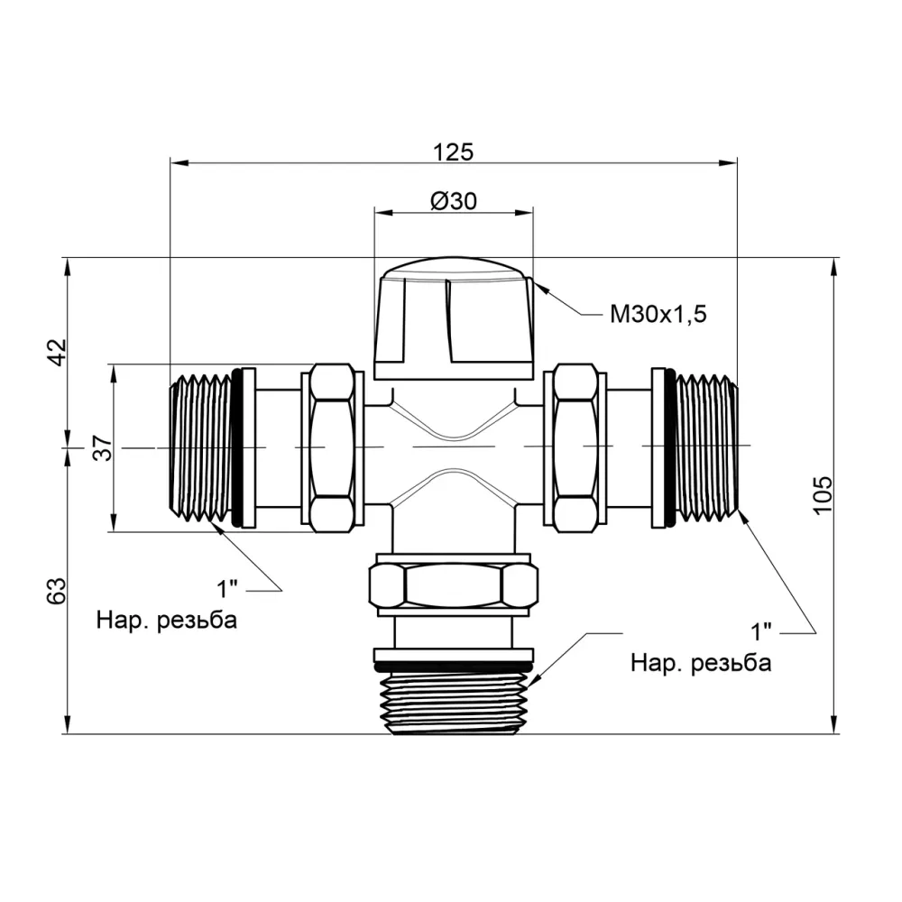 Знний вентиль Icma 1"х3 No301 Київ - фото 5