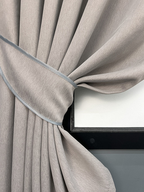 Комплект коротких штор VR-Textil Блэкаут двусторонний Eclipsе № 1818ш Пепельный 130х170 см 2 шт (35-0438) Киев - изображение 4