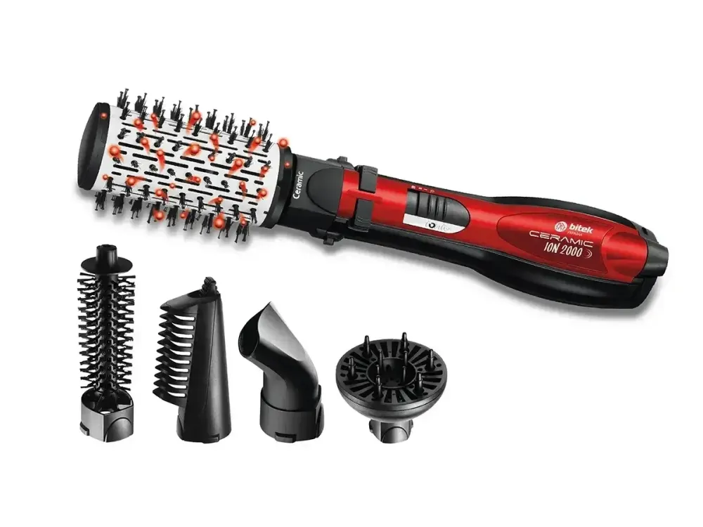 Фен-щітка для волосся з щіткою, що обертається 5 в 1 2000Вт BITEK BT-416 з насадками для укладання Одеса - фото 3