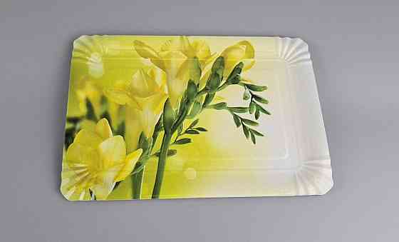 Тарілки святкові паперові 15 * 22 см "No8" Жовті квіти 10 шт (1 пачка) Харків