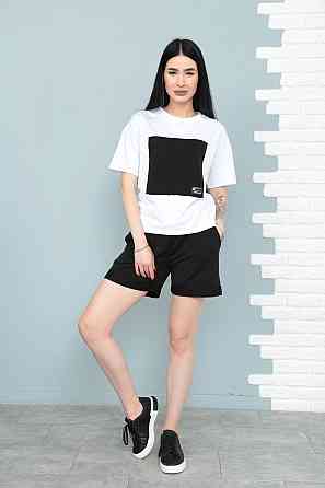 Двокольоровий костюм з шортами "Numb" оптом | Норма | Розпродаж моделі Чорний, 42-44 Київ