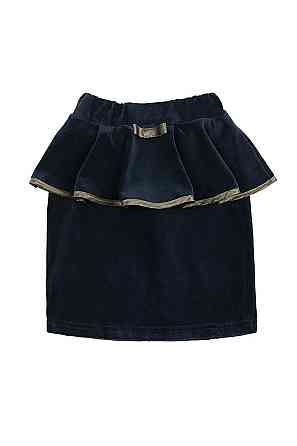 Юбка детская, темно-синяя вельветовая с баской топ Крохатушка одяг Киев