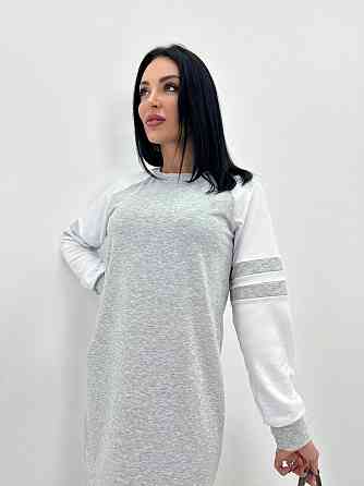 Спортивна сукня з двонитки "Sesilia" оптом | Батал Сірий (меланж), 50-52 Київ