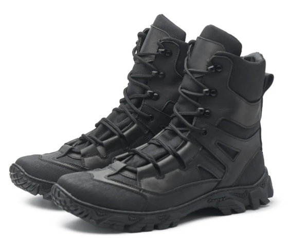 Військові чоловічі берці  демісезонні чорні ,шкіряні тактичні берці прошити та проклеєні для ЗСУ Львів