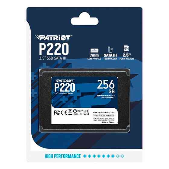 Накопичувач SSD Patriot P220 256GB 2.5" 7mm SATAIII Київ