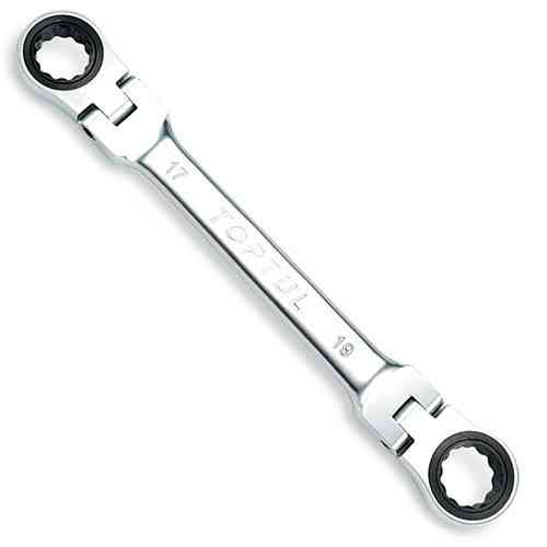 Ключ гайковий накидною з тріскачкою і шарніром TOPTUL 16х18мм AOAE1618 Одеса