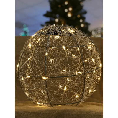 Украшение декоративное Luca Lighting Шар Серебряный D25 см 30 led (8718861660951) Винница - изображение 3