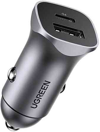 Автозарядка 2xUSB 30W (USB-C + USB-A) CD130 Ugreen Винница