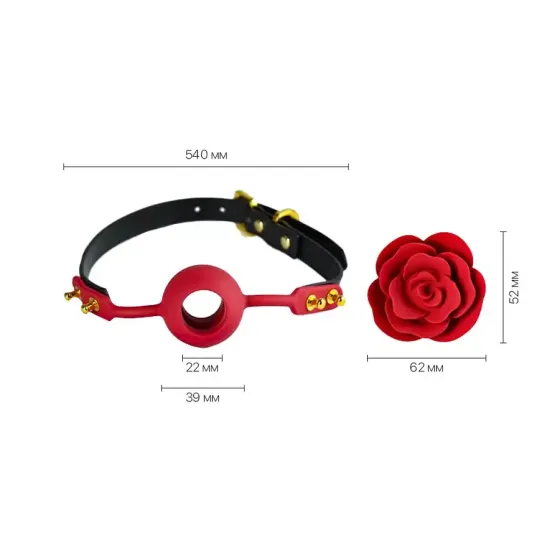 Розкішний кляп у вигляді троянди Zalo - Rose Ball Gag, подвійне використання Львів