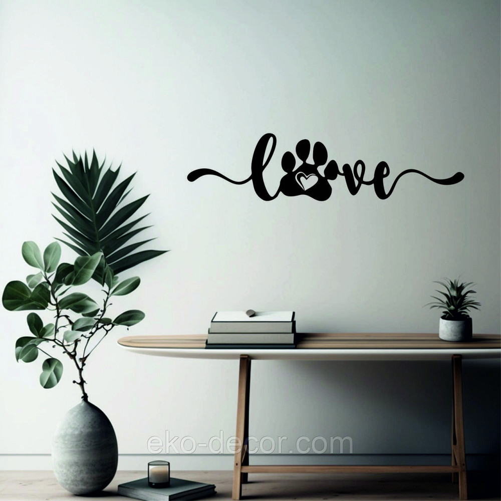 Декоративное настенное 3D Панно «LOVE » Декор на стену с объемом 110*27 см, Черный Киев - photo 4