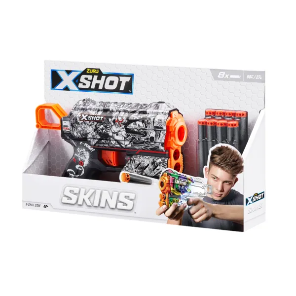 Скорострельный бластер X-Shot Skins Flux Illustraate 8 патронов (36516D) Харьков - изображение 15