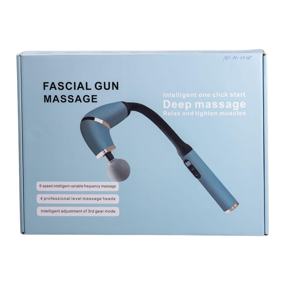 Перкуссионный ручной массажер аккумуляторный 17 Вт зарядка от USB до 3200 об/мин Синий HP-11-11BL Киев - изображение 9