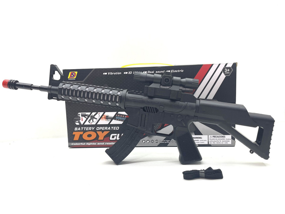 Автомат із оптичним прицілом звук підсвічування 55см Чорний (HT-7) Чернігів - фото 2