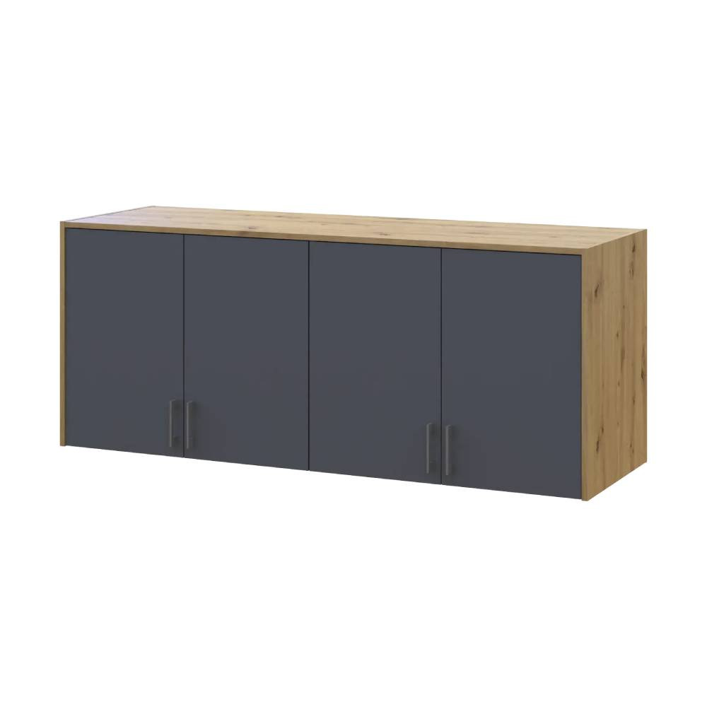 Антресоль высокая Doros Ронди Дуб Артизан/Графит 4 ДСП 160х52х65 (DRS-011907) Днепр - изображение 2