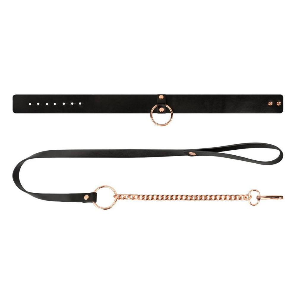 Ошейник с поводком Rosy Gold - Collar with Leash - Black Sex Aura Киев - изображение 5