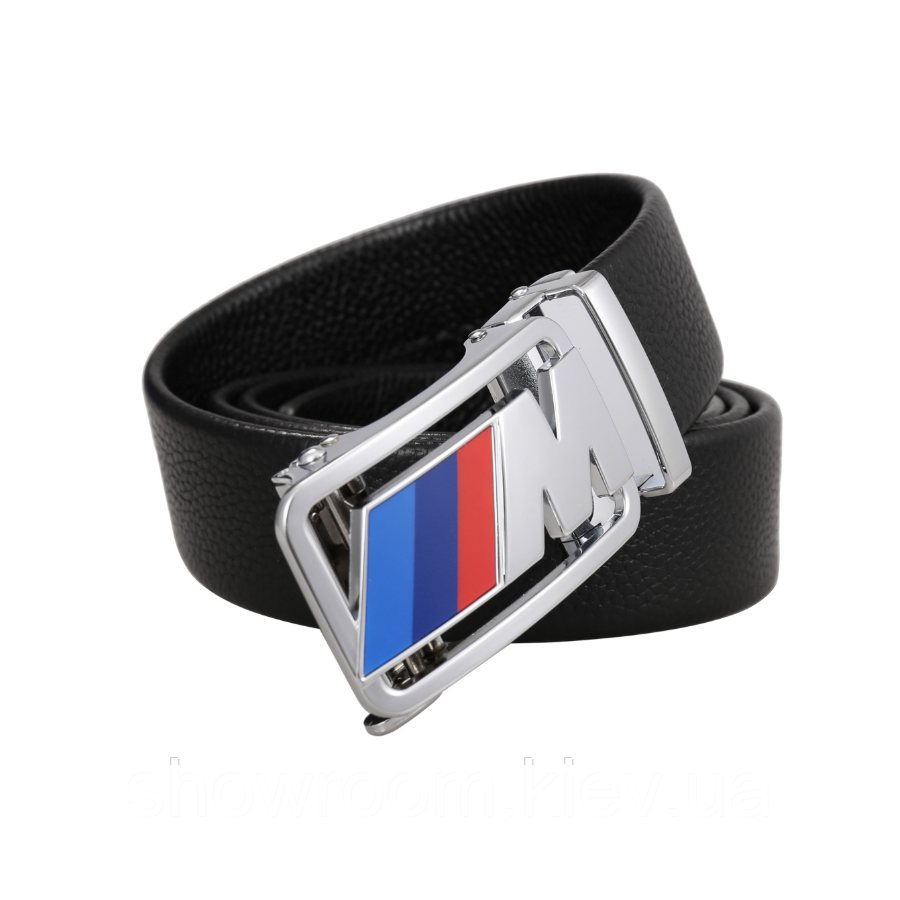 Мужской кожаный ремень с пряжкой автомат BMW (7814) Киев - изображение 1