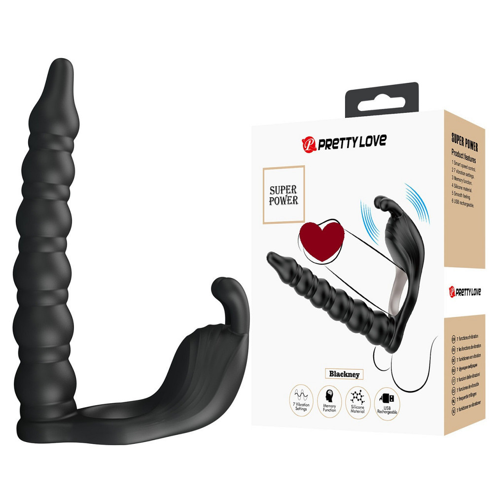 Насадка на член для двойного проникновения - Pretty Love Blackney Vibrating Enhacer Black Sex Aura Киев - изображение 1