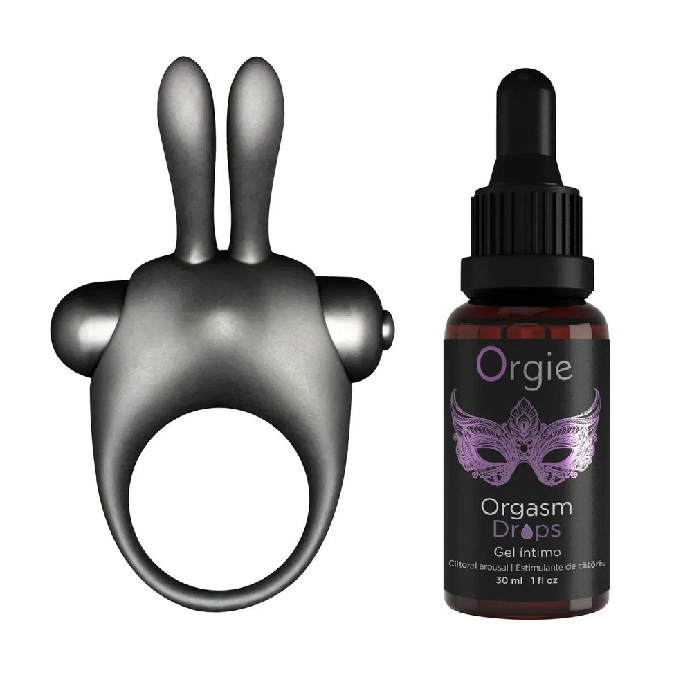 Набір ерекційне віброкільце та краплі для клітора Orgie ORGASMIC BUNNY Sex Aura Київ - фото 7