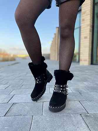 Унты женские M.KRAFT черные натуральная замша зима высота 15см обхват 28см подошва 2/3см размер Коломыя