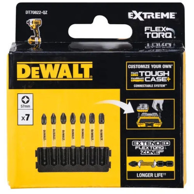 Набор бит DeWALT в касете для Tough Case, FlexTorq, L=57 мм, Рz1-2шт,Рz2-3шт,Рz3-2шт. (DT70822) Винница - изображение 2