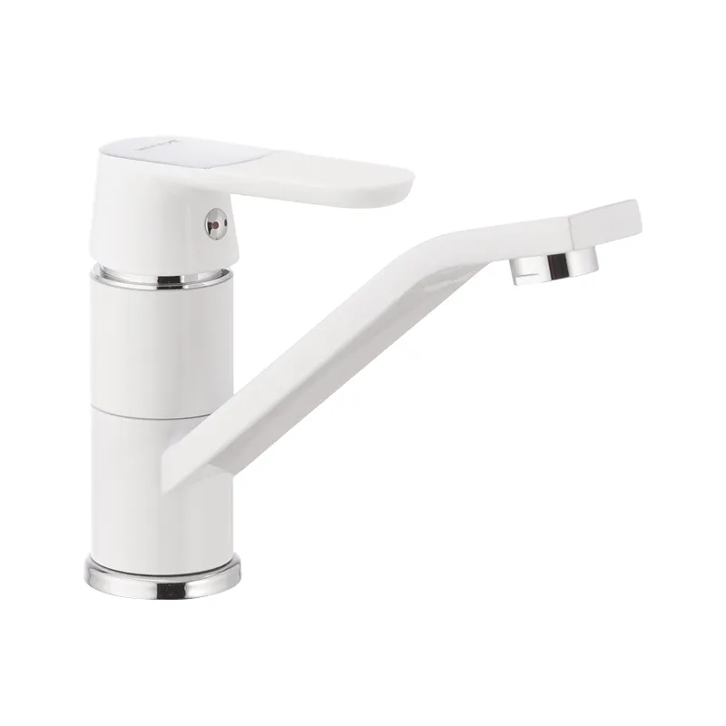 Смеситель для умывальника Mixxus Premium TIGER 555 белый с гайкой и изливом 15 см Харьков - изображение 1