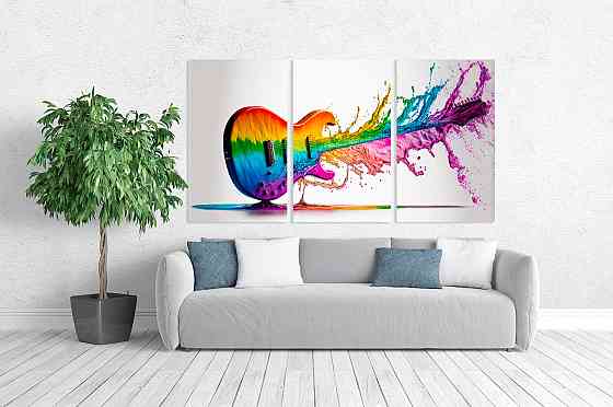 Модульная картина в гостиную / спальню  Гітара Арт    ART-217_3A 70х130 см Киев