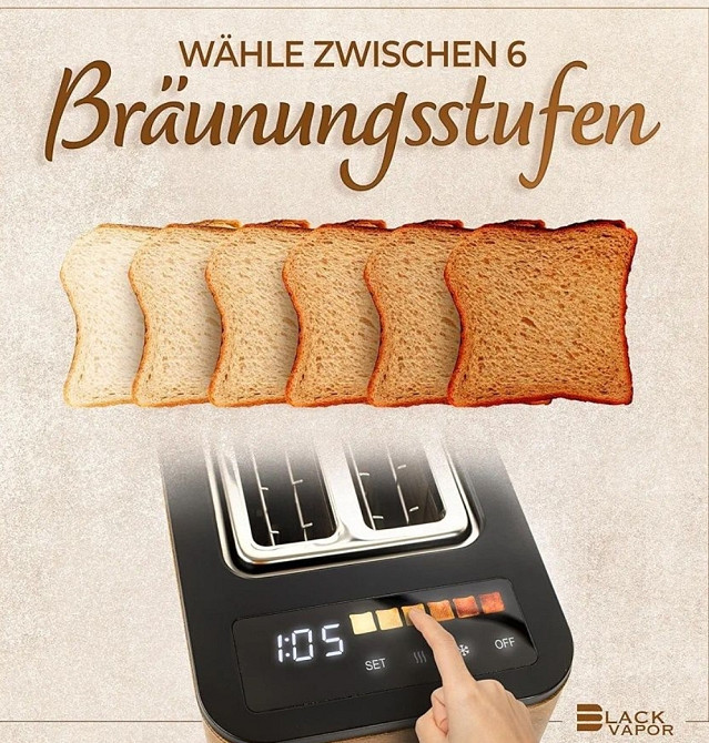 Розумний тостер BLACKVAPOR - Цифровий тостер преміум-класу (Германія) Київ - фото 7