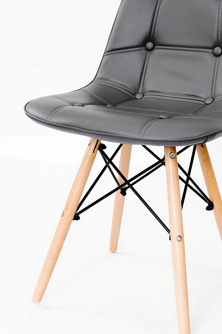 Стілець ДЖАСТІН, шкірзам сірий Київ - фото 5