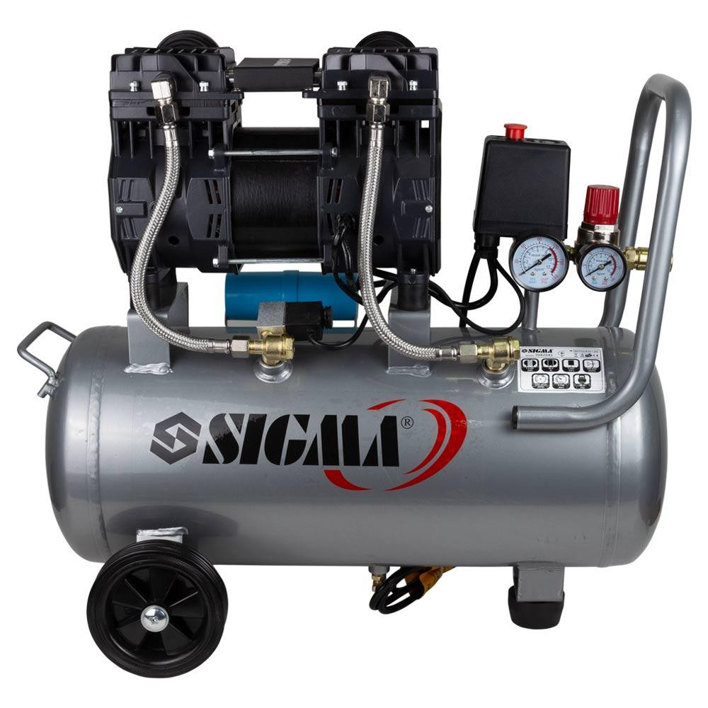Компрессор двухцилиндровый безмасляный 1.5кВт 250л/мин 8бар 30л SIGMA (7042541) Киев - изображение 3