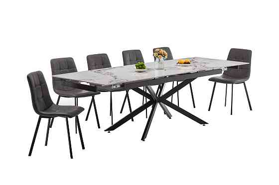 Стіл Магнум 180(+40+40)*90, чорний/нефріт білий Київ