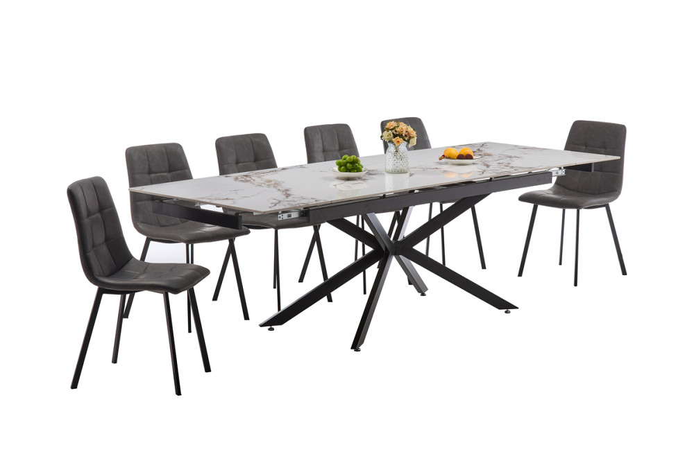 Стіл Магнум 180(+40+40)*90, чорний/нефріт білий Киев - изображение 4