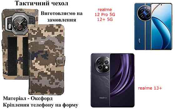 Тактический чехол для OPPO A58 4G, OPPO A59 5G, OPPO A60, крепится к снаряжению на липучке Киев