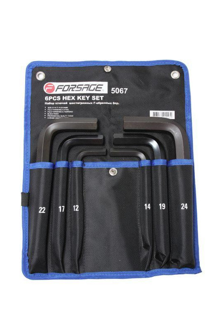 Набір ключів Г-подібних 6-гранних, 6пр. (12, 14, 17, 19, 22, 24ММ) на полотні Одеса - фото 1