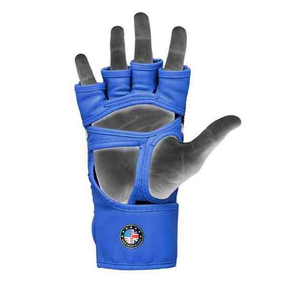 Рукавиці для ММА RDX AURA PLUS T-17 Blue/Black L (капа в комплекті) Кам'янське