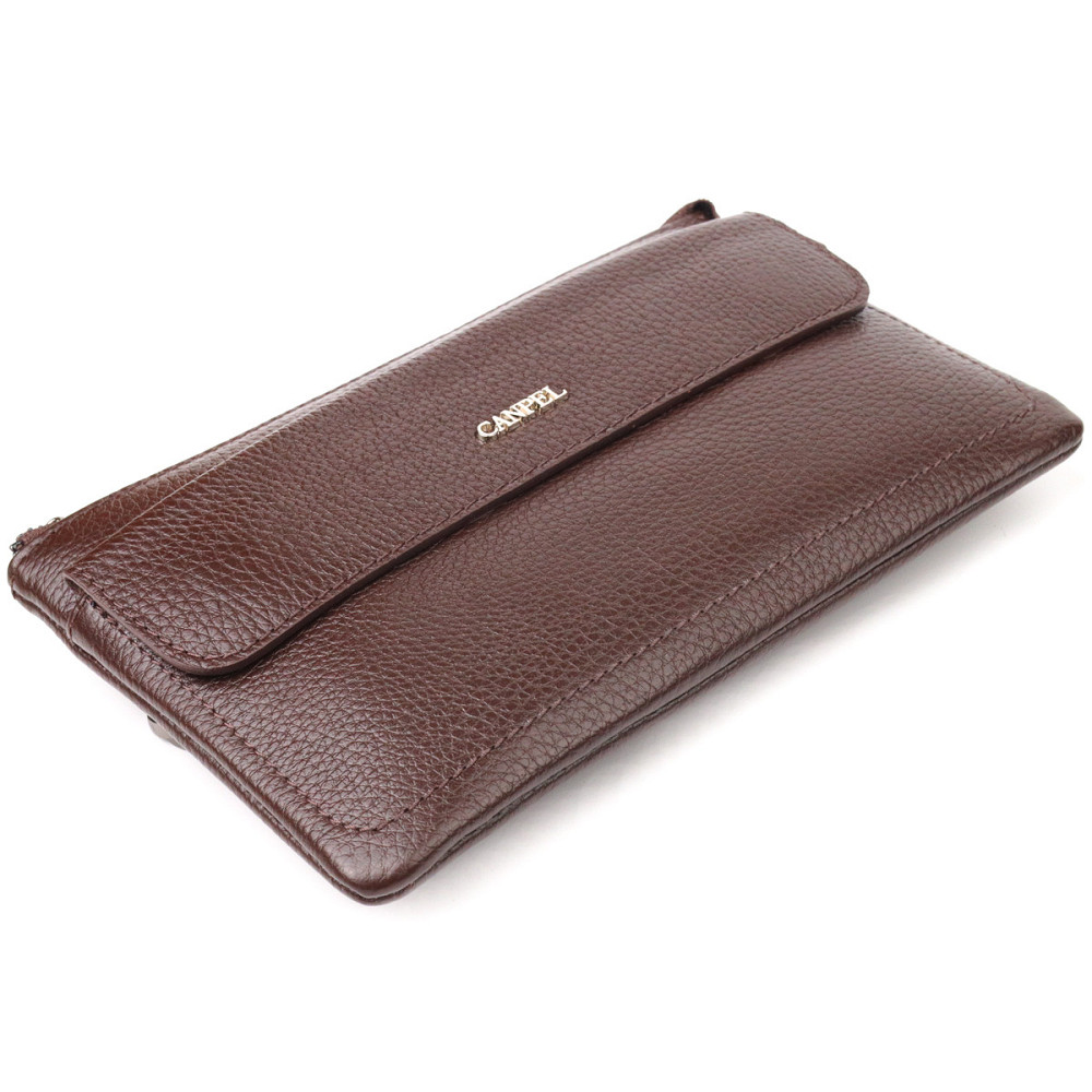 Стильний клатч для чоловіків з натуральної шкіри CANPELLINI 21548 Коричневий Київ - фото 3