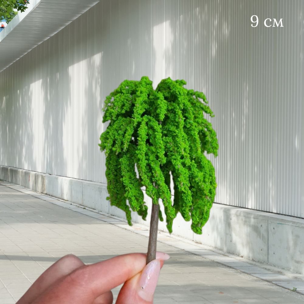 Искусственное дерево Верба 9.5 см для макетов, миниатюры, песчаного стола, мини-сада, кашпо, диорам, моделирования Одесса - изображение 2