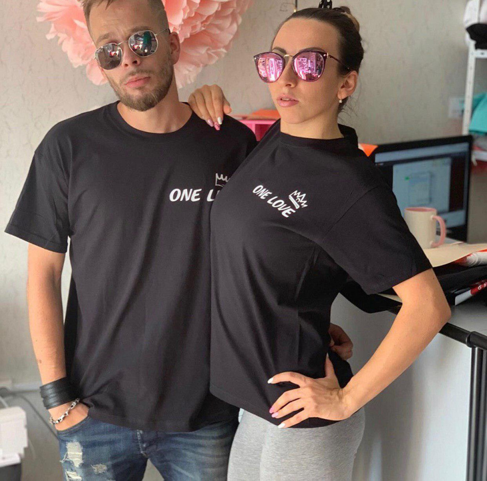 Черные Парные футболки для парня и девушки - one life & one love Черновцы - изображение 1