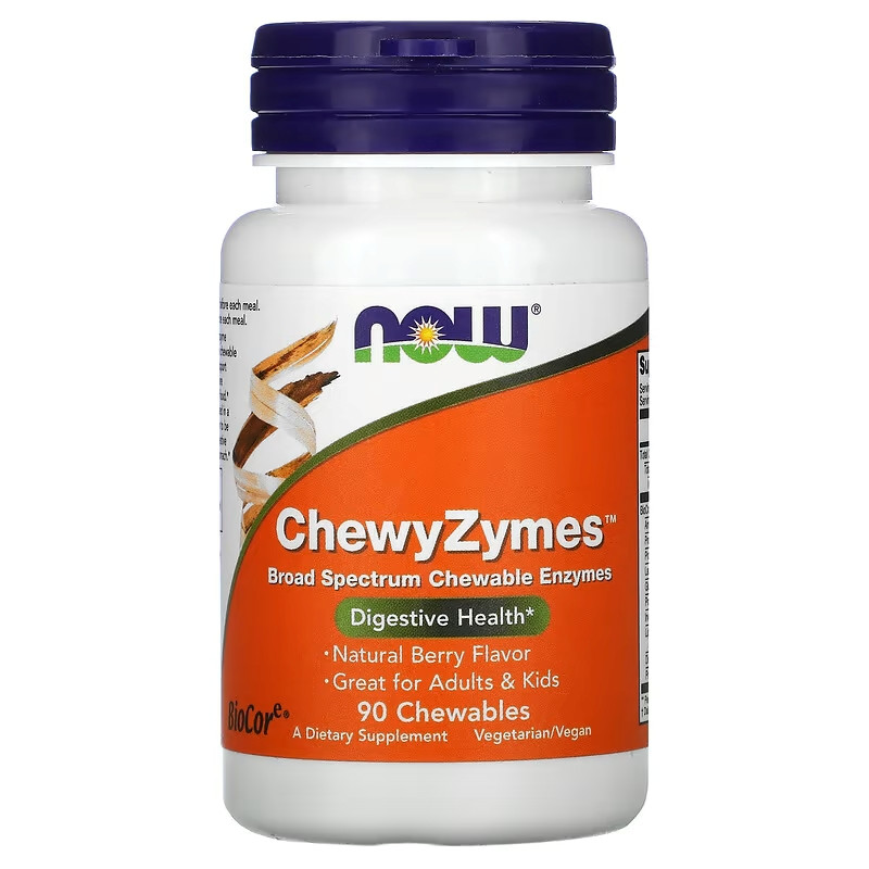 Ферменти NOW ChewyZymes, Natural Berry Flavor, 90 Chewables Луцьк - фото 1