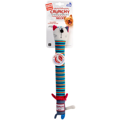 Іграшка для собак GiGwi Crunchy Кіт з хрусткою шиєю та пискавкою 28 см (75046) Вінниця - фото 2