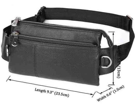 Сумка поясна зерниста шкіряна Vintage 14976 Чорна Київ